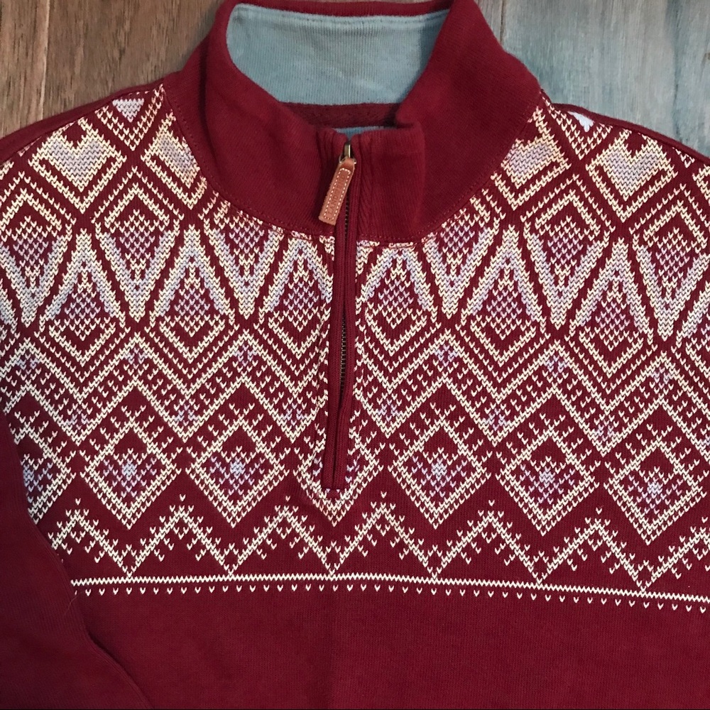 Lands’ End Burgundy Men’s Pullover Sweater - Picture 4 of 8